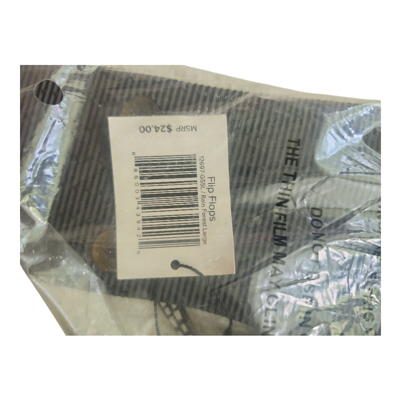 Vera Bradley Flip Flops Size Large (8–9) Blue Green Mosaic New in Bag - Picture 5 of 5